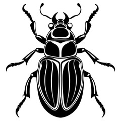 a cute beetle vector silhouette illustration