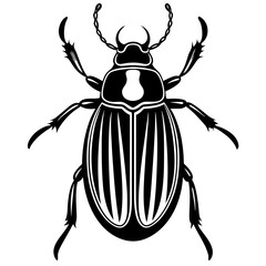 a cute beetle vector silhouette illustration