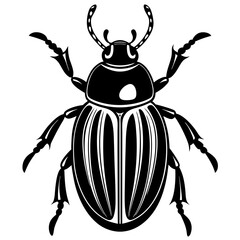 a cute beetle vector silhouette illustration