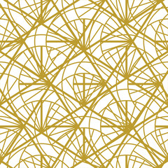 Abstract gold geometric pattern, line art background