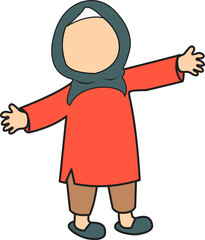 Cartoon People Muslim Illustration 