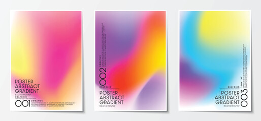 Fototapeta premium Gradient blurred backgrounds set modern abstract colorful patterns graphic. Design template collection for cover and poster. Vector illustration