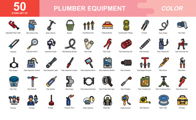 Plumber Equipment icon set