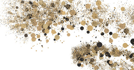 Mesmeric Moments: Mesmeric 3D Illustration Depicting Mesmerizing gold Confetti