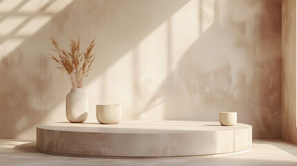 Realistic 3d rendering podium for product presentation