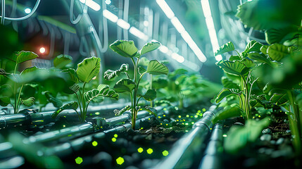 Fototapeta premium Nanotechnology in smart agriculture high detail futuristic farming 