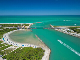 Fototapeta premium View over Sebastian Inlet lagoon in Brevard County on Florida's Space Coast