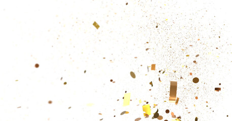 Mesmeric Shower: Mesmeric 3D Illustration Depicting Mesmerizing gold Confetti Rain