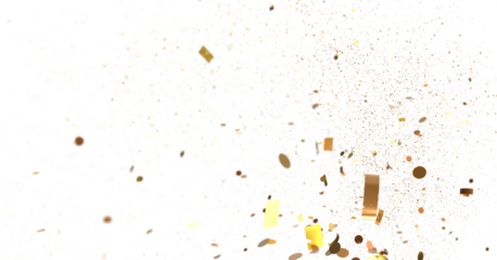 Mesmeric Shower: Mesmeric 3D Illustration Depicting Mesmerizing gold Confetti Rain