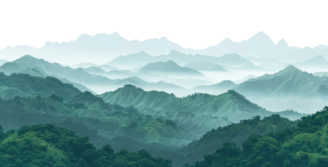 Fog in tropical mountains, cut out