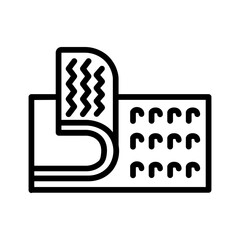 Vector black line icon for Velcro seal