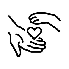 Fototapeta premium Vector black line icon for Animal friendly