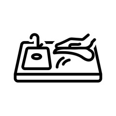 Vector black line icon for Wipe counter