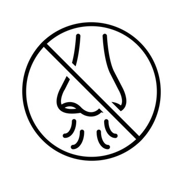 Vector black line icon for Odorless
