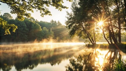 Misty dawn at the lake