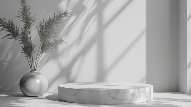 Blank product mockup, minimalistic studio setting, illustration background