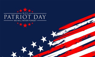 patriot day background, september 11,  , greeting card with United States national flag colors, modern design vector illustration