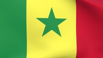 Waving flag of Senegal Animation 3D render Method