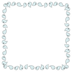 Hand drawn halloween frame template design