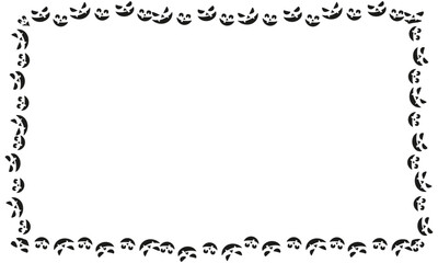 Hand drawn halloween frame template design