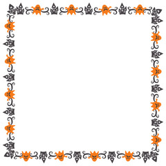 Obraz premium Hand drawn halloween frame template design