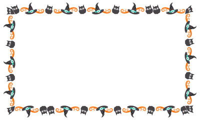 Hand drawn halloween frame template design