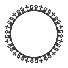 Hand drawn halloween frame template design