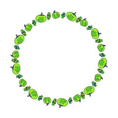 Hand drawn halloween frame template design