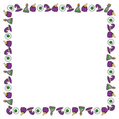 Hand drawn halloween frame template design