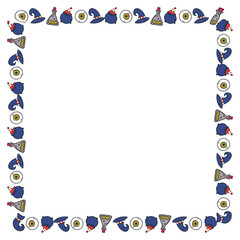 Hand drawn halloween frame template design