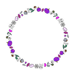 Hand drawn halloween frame template design