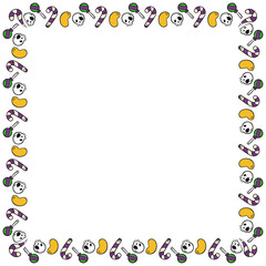 Hand drawn halloween frame template design