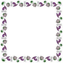 Hand drawn halloween frame template design