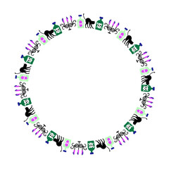 Hand drawn halloween frame template design