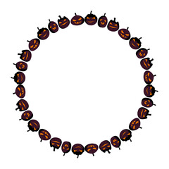 Hand drawn halloween frame template design