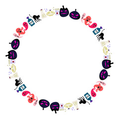Hand drawn halloween frame template design