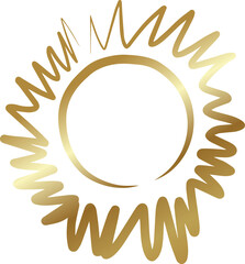 Set of golden suns. Elements for design
