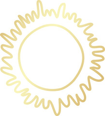 Set of golden suns. Elements for design