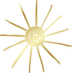 Set of golden suns. Elements for design