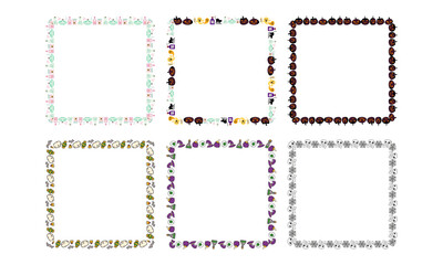 Hand drawn halloween frame template design collection
