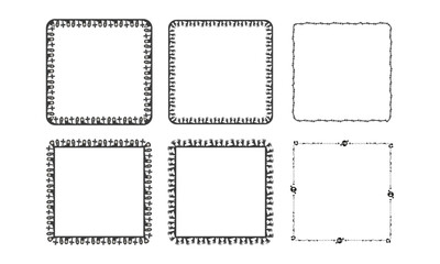 Hand drawn halloween frame template design collection