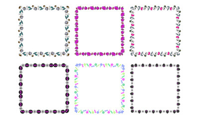 Hand drawn halloween frame template design collection