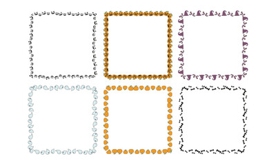 Hand drawn halloween frame template design collection