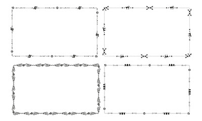 Hand drawn halloween frame template design collection