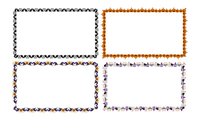 Hand drawn halloween frame template design collection