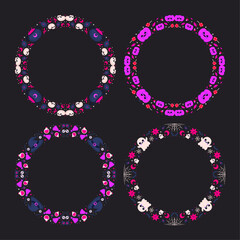 Hand drawn halloween frame template design collection