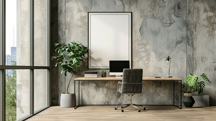Frame Mockup for Home Office Wall: ISO A Paper Size Poster
