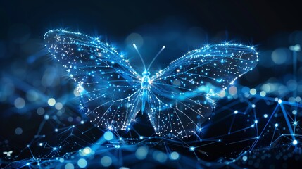 Digital Transformation Concept Butterfly with Gradient Background
