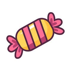 colorful candies in flat style illustration on white