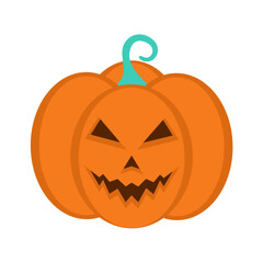 Hand drawn pumpkin for halloween celebration on white